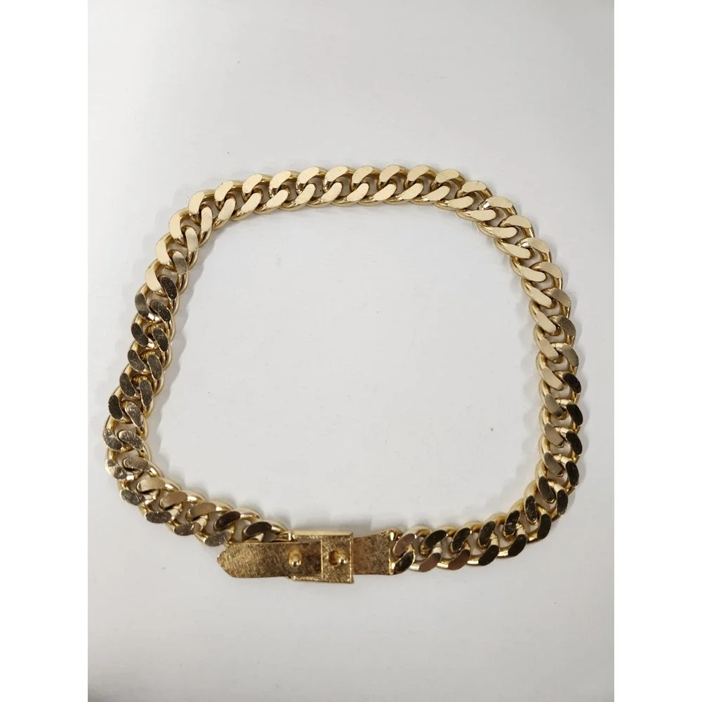 Iconic Vintage Accessocraft Gold Tone Jumbo Miami Curb Link Chain Belt/Necklace